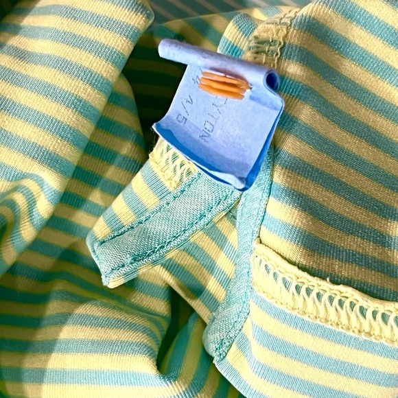 Under Armour Heatgear Polo Teal yellow Stripe Golf Performance Polo Shirt Men XL - Picture 6 of 6